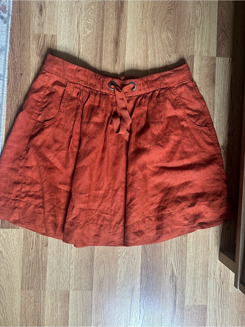 J. Crew 100% Linen Drawstring Skirt w Pockets